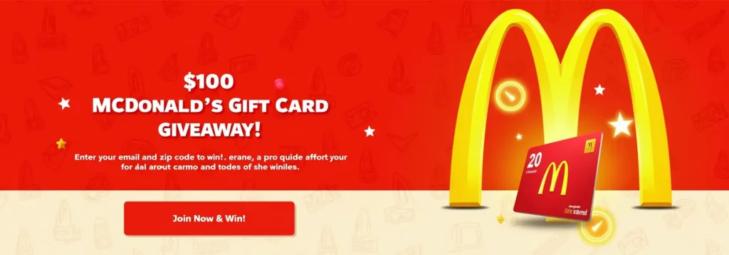  $100 McDonald's Gift Card